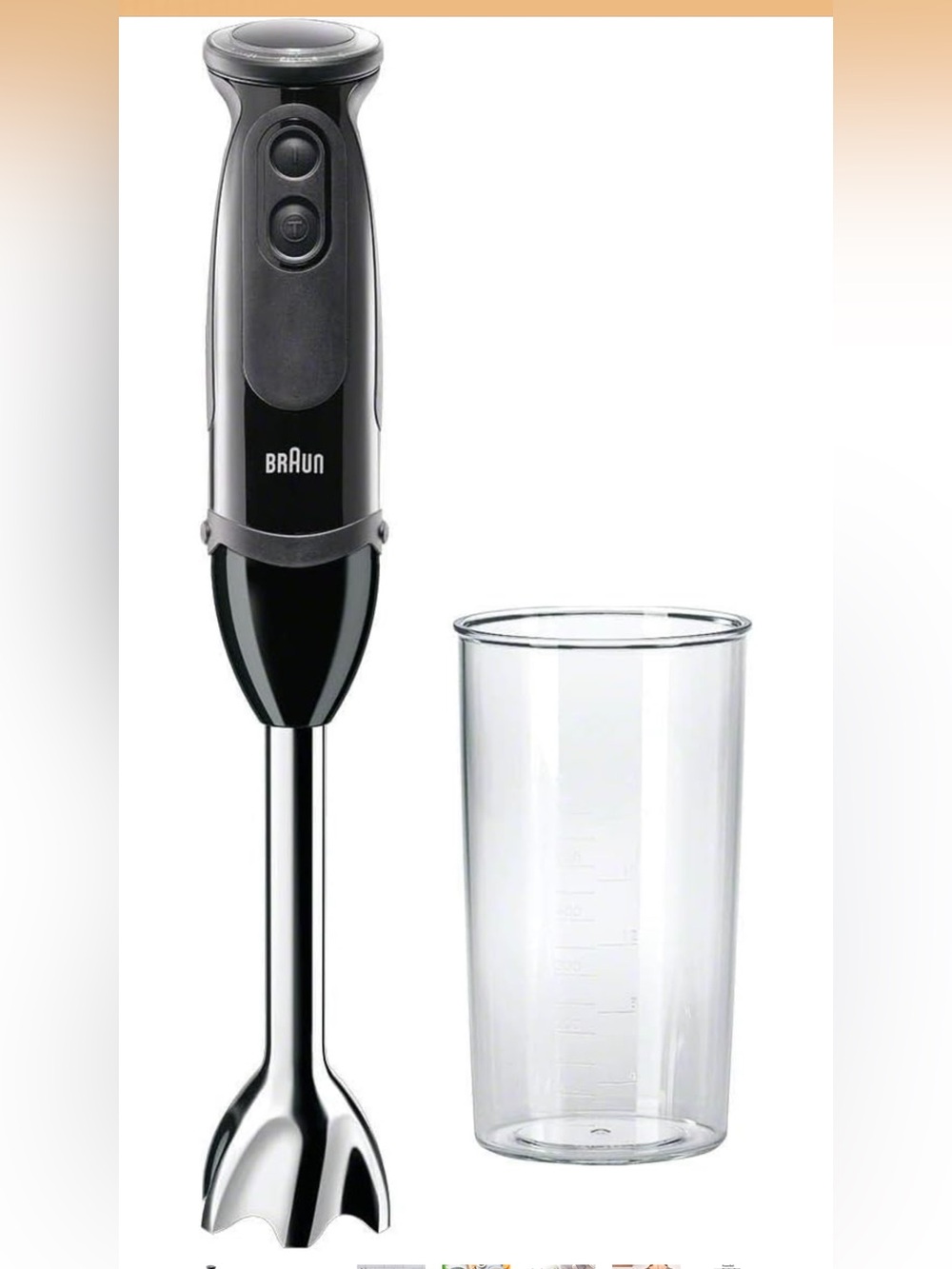 Braun Black Handheld Immersion Blender with Beaker